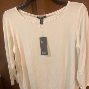 Eileen Fisher -White 3/4 sleeve top